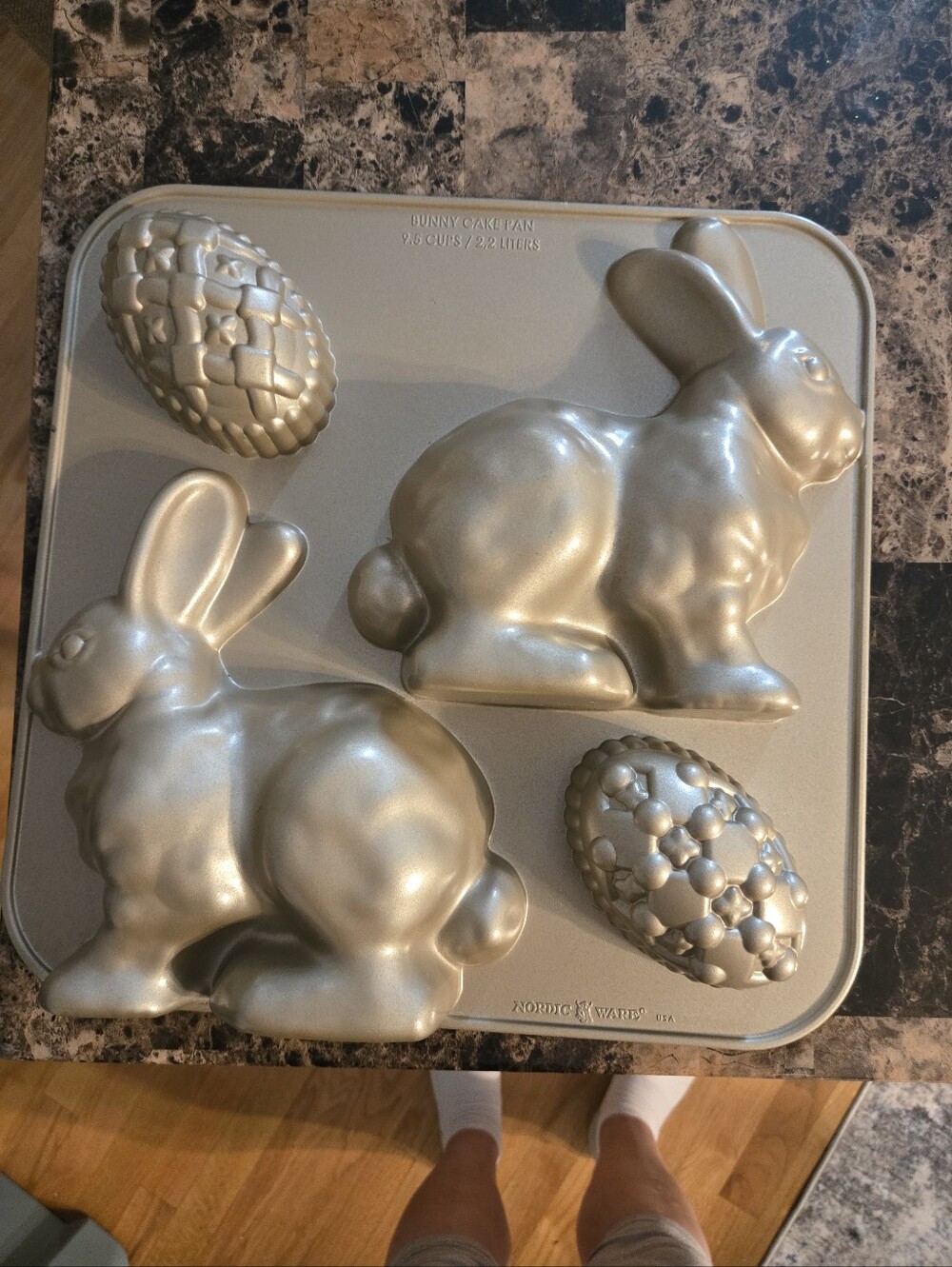 Nordic Ware Silver Bunny and Egg Cake Pan Set